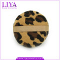 Новый леопард животных печати раунда макияж порошок слойка с лентой